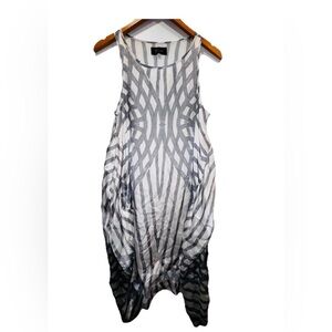 Biya by Johnny Was Luxe 100% Silk Abstract Zebra Print Statement Tunic Dress M